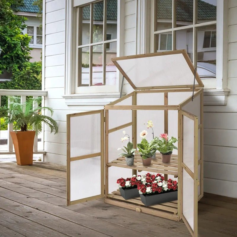 30 x 22 x 43 Inch Garden Portable Wooden Greenhouse by DirectDeals