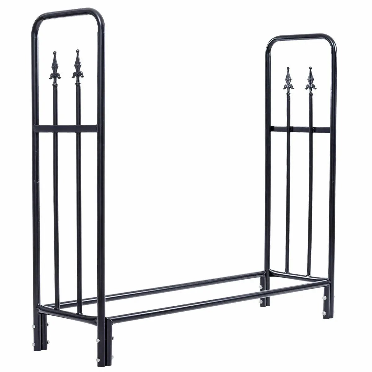 4 Feet Outdoor Heavy Duty Steel Firewood Wood Storage Rack by DirectDeals