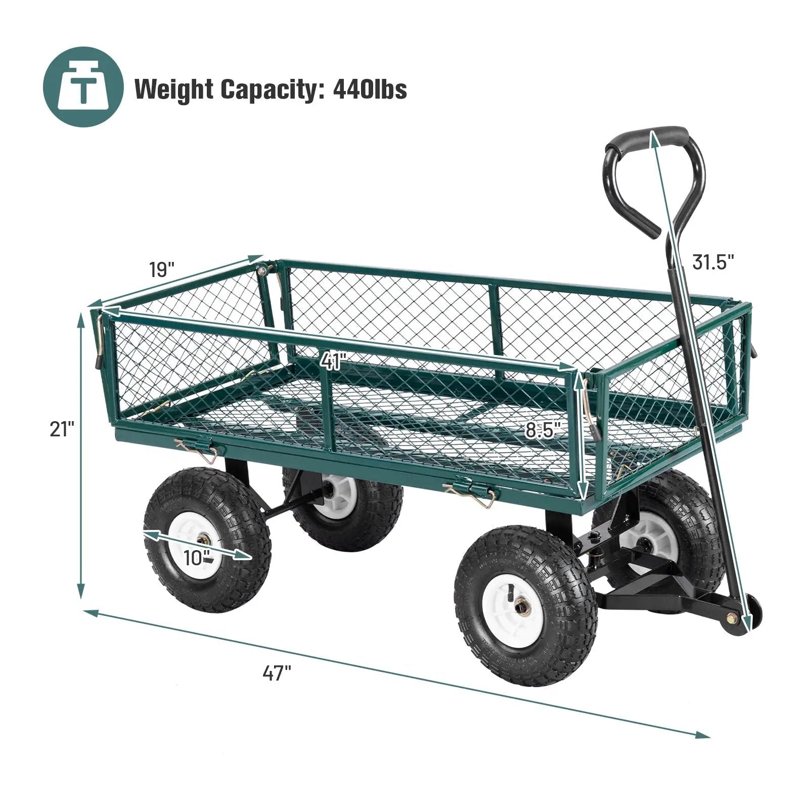 Heavy Duty Garden Utility Cart Wagon Wheelbarrow by DirectDeals