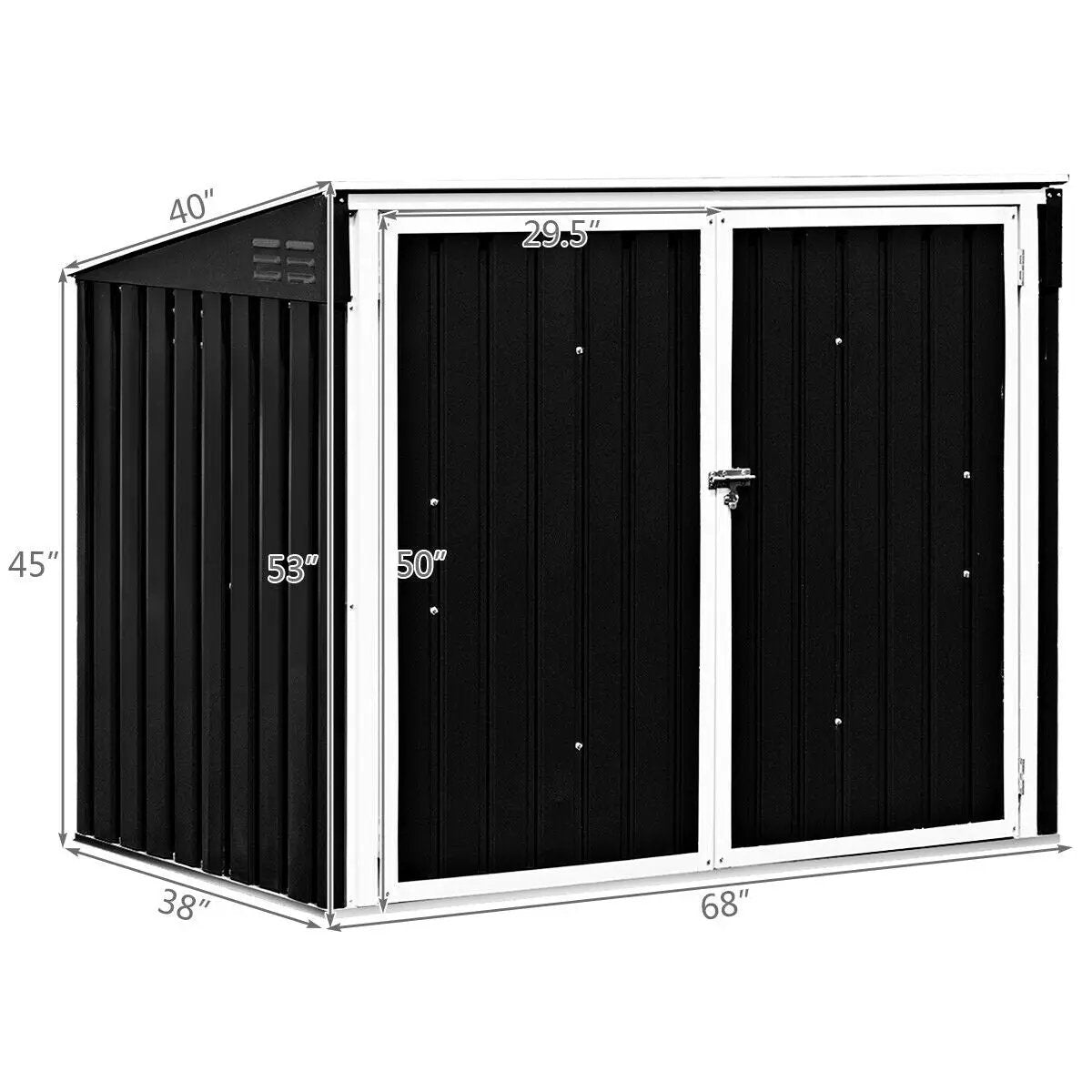 Horizontal Storage Shed 68 Cubic Feet for Garbage Cans by DirectDeals