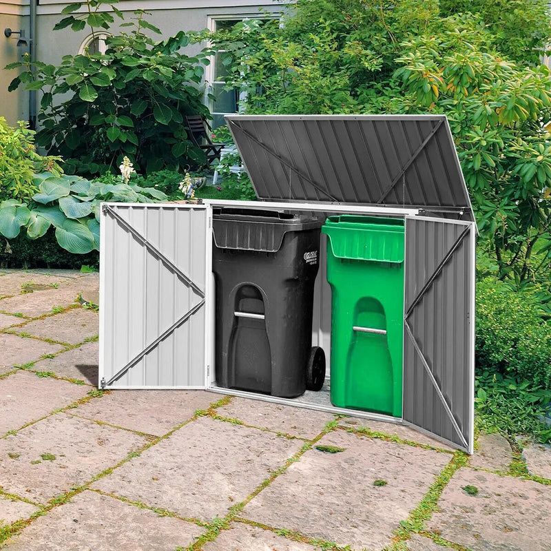 Horizontal Storage Shed 68 Cubic Feet for Garbage Cans by DirectDeals