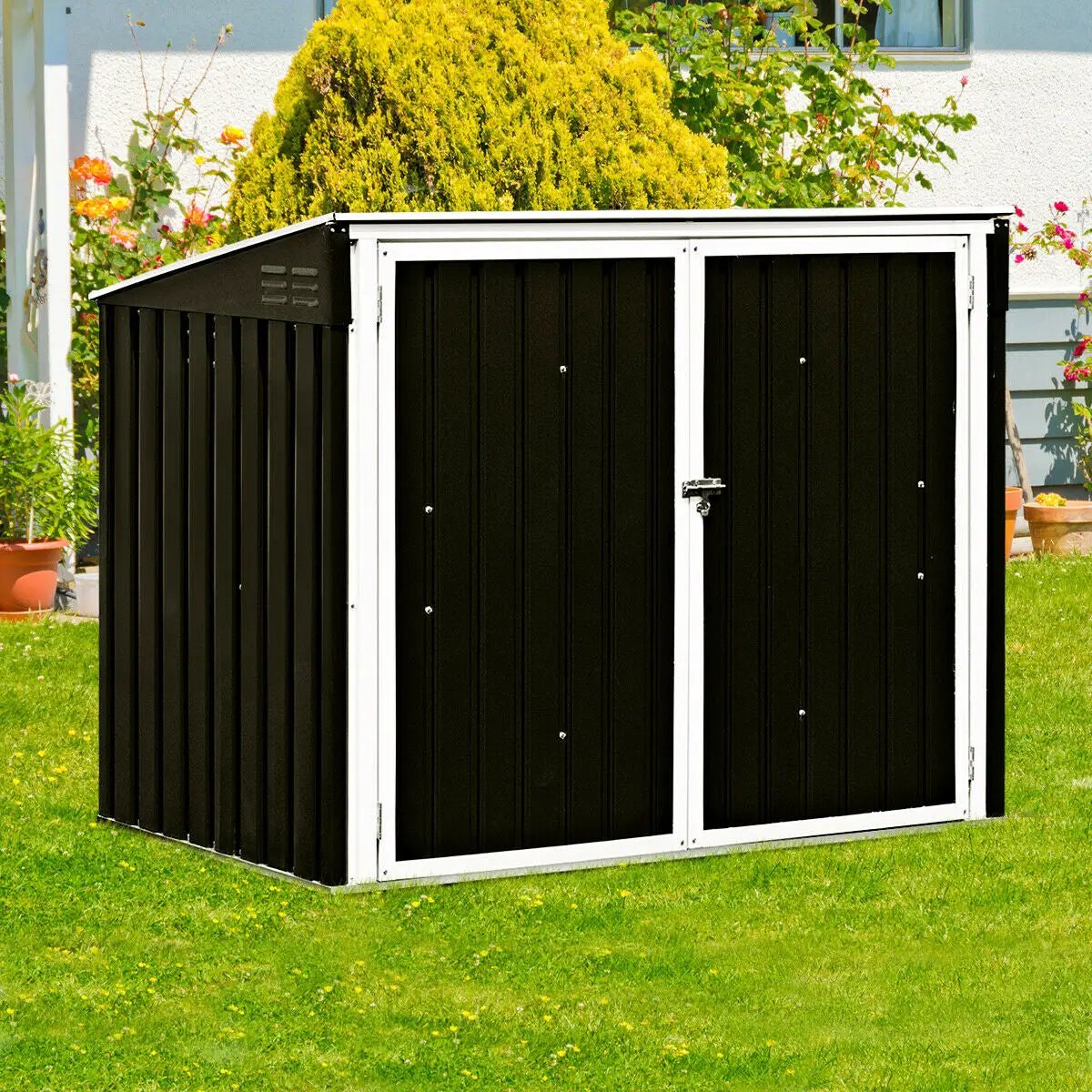 Horizontal Storage Shed 68 Cubic Feet for Garbage Cans by DirectDeals