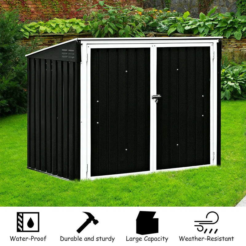 Horizontal Storage Shed 68 Cubic Feet for Garbage Cans by DirectDeals