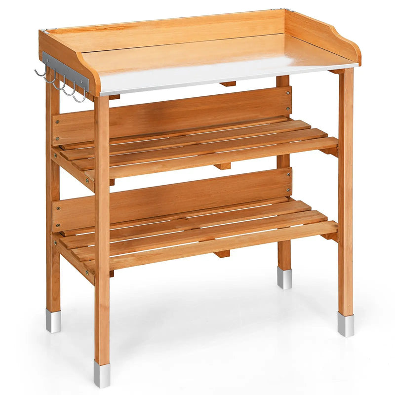 Garden Wooden Potting Bench Work Station with Hook by DirectDeals