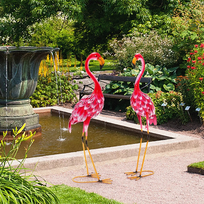 2-Piece Flamingo Garden Statue Set by DirectDeals