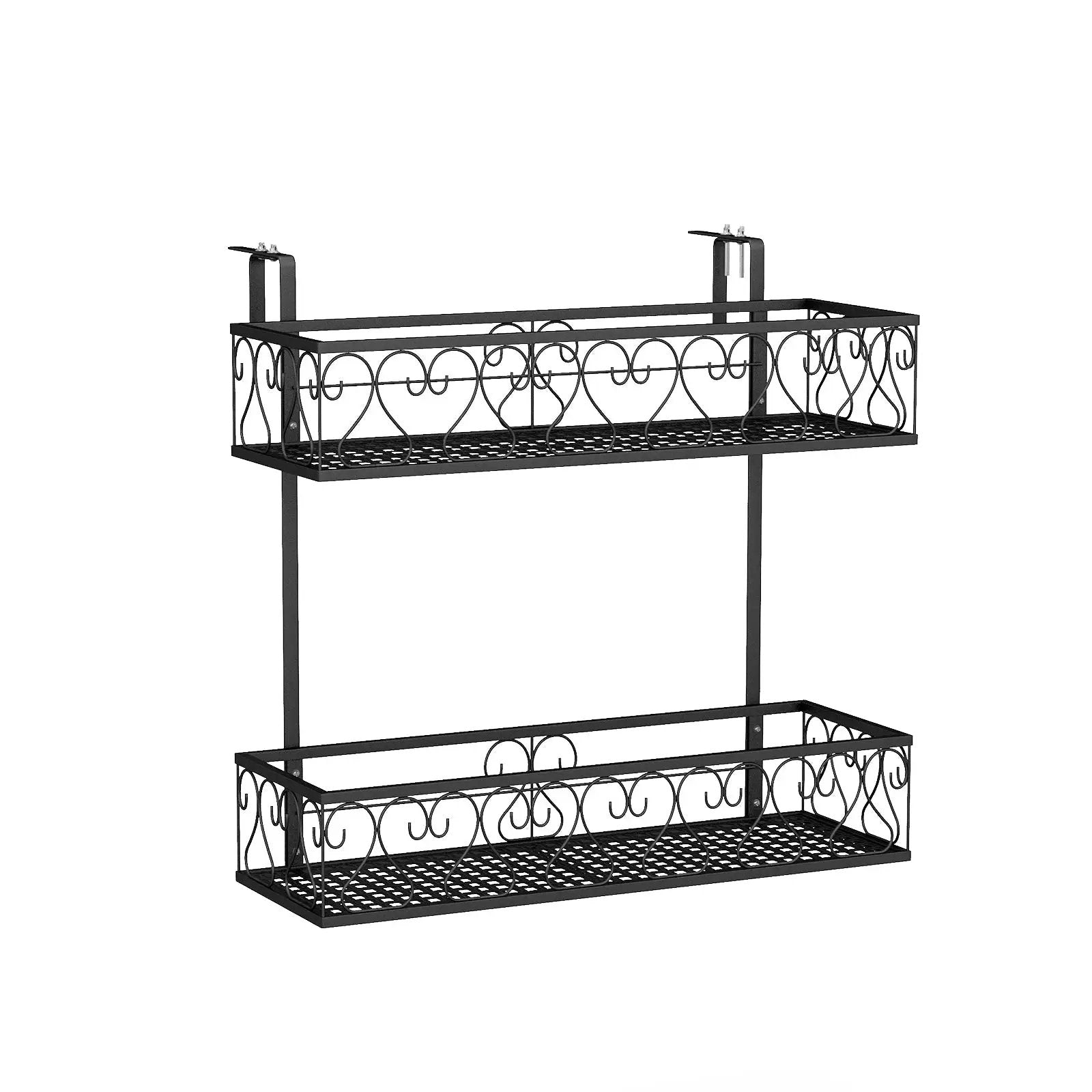 Flower Pot Holder with Adjustable Hooks and 2 Planter Baskets by DirectDeals