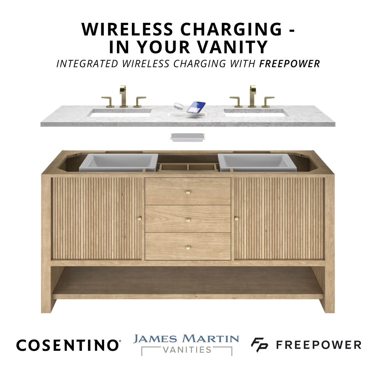 James Martin Breckenridge 84" Double Bathroom Vanity, Light Natural Oak, view 28