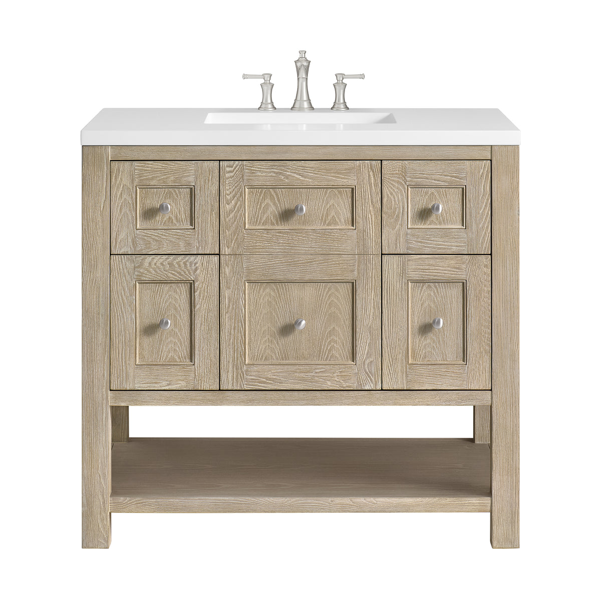 James Martin Breckenridge 36" Single Bathroom Vanity, Whitewashed Oak, view 28