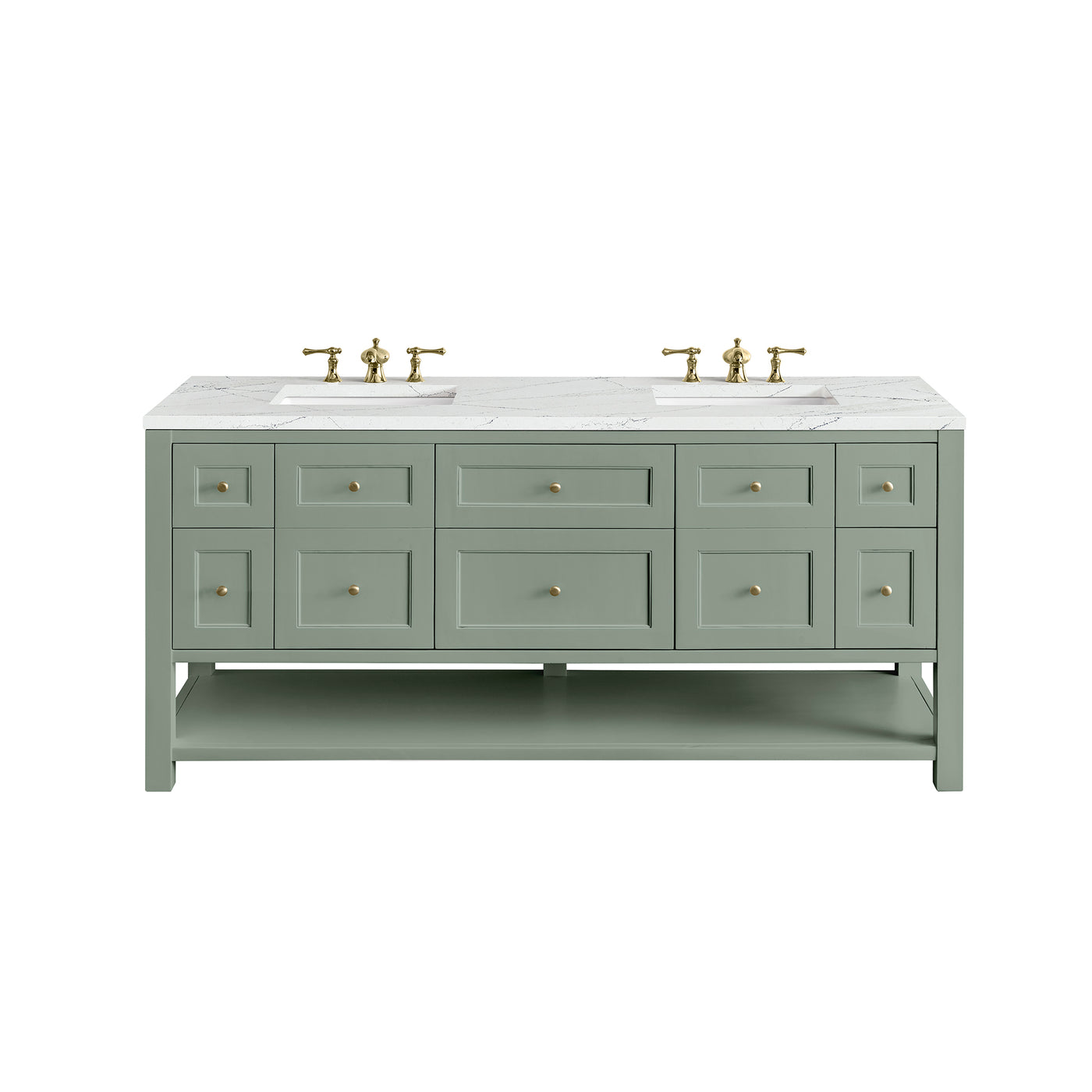 James Martin Breckenridge 72" Double Bathroom Vanity, Smokey Celadon by James Martin