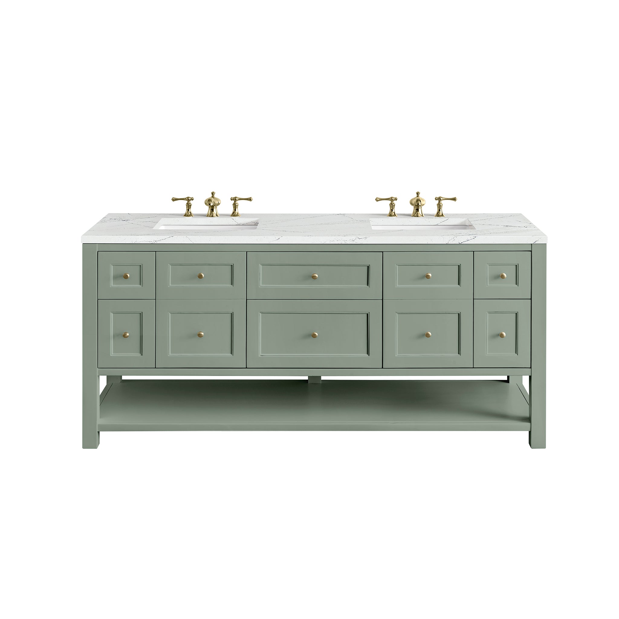 James Martin Breckenridge 72" Double Bathroom Vanity, Smokey Celadon by James Martin