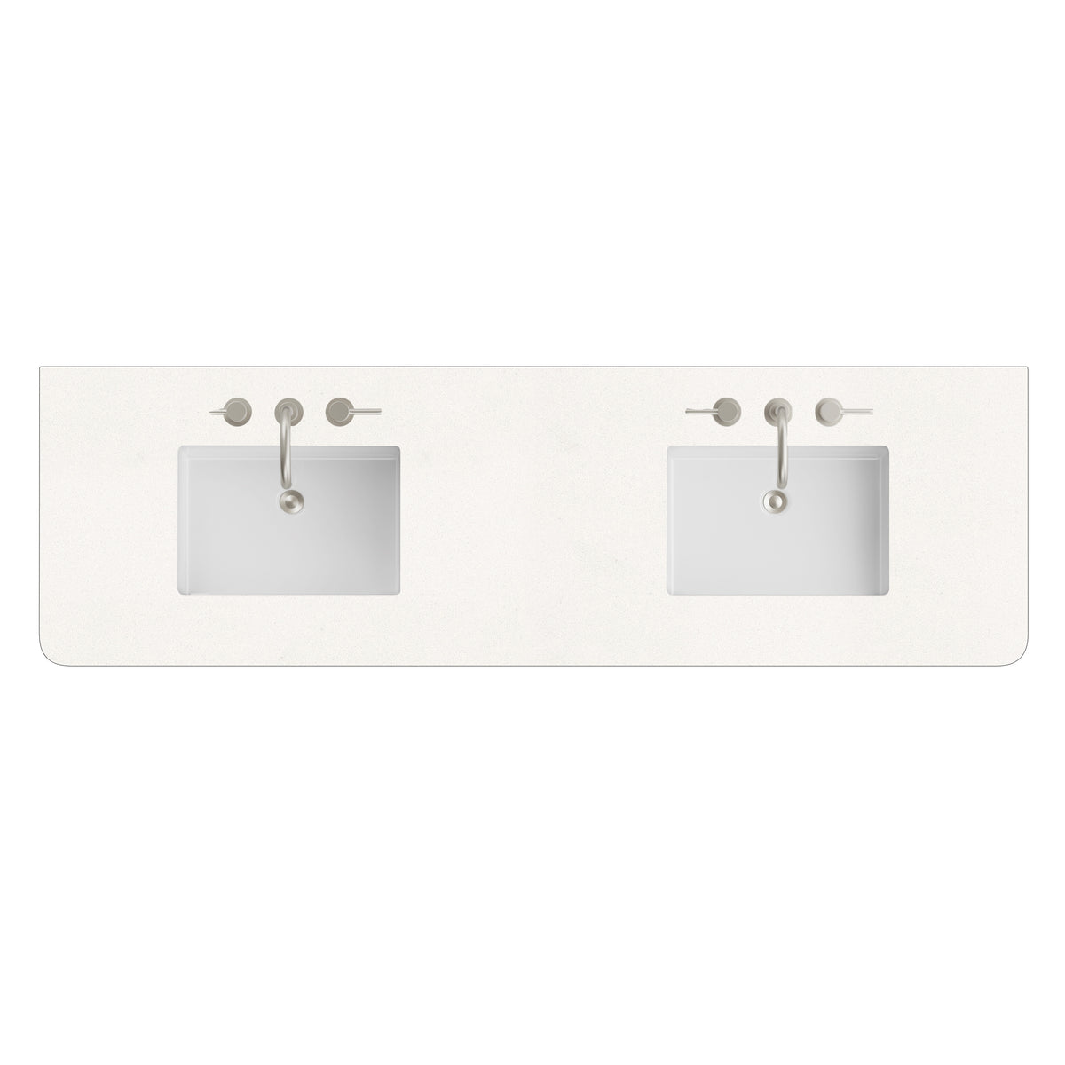 James Martin 72" Single Vanity Top with White Zeus (Widespread) countertop