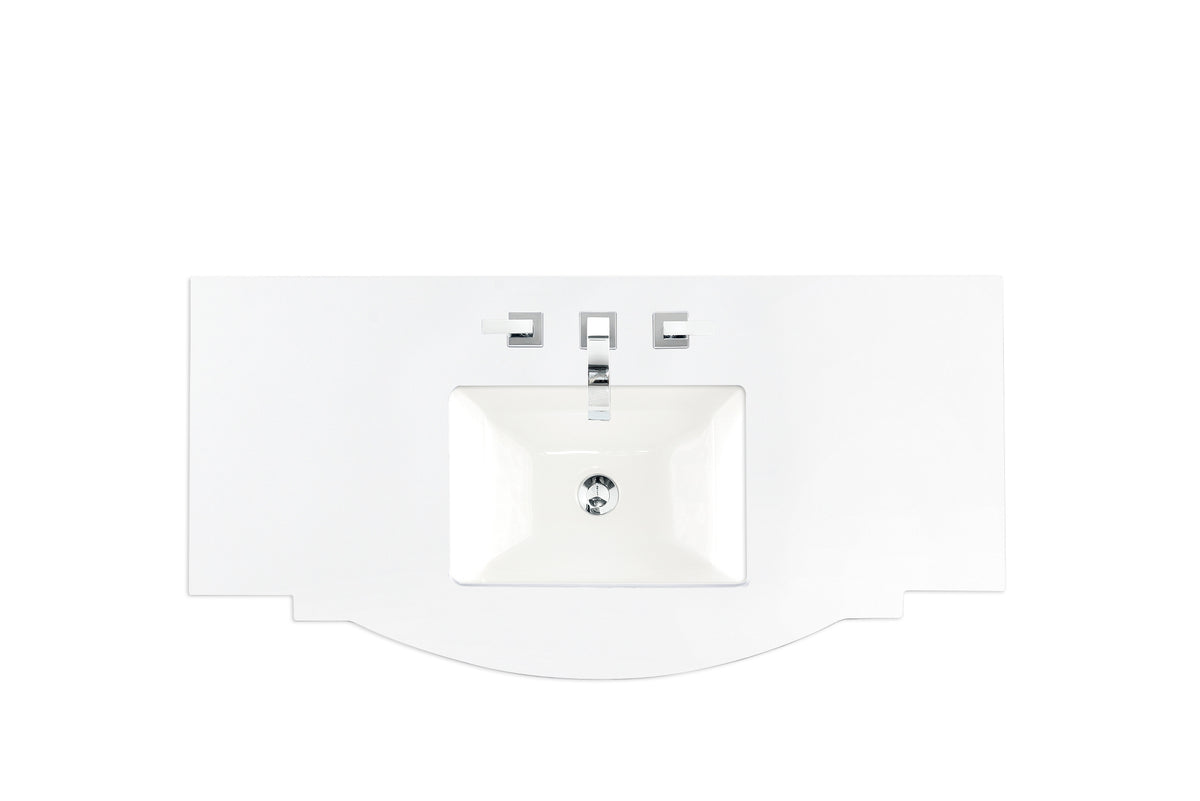 James Martin 46" Single Vanity Top with White Zeus countertop