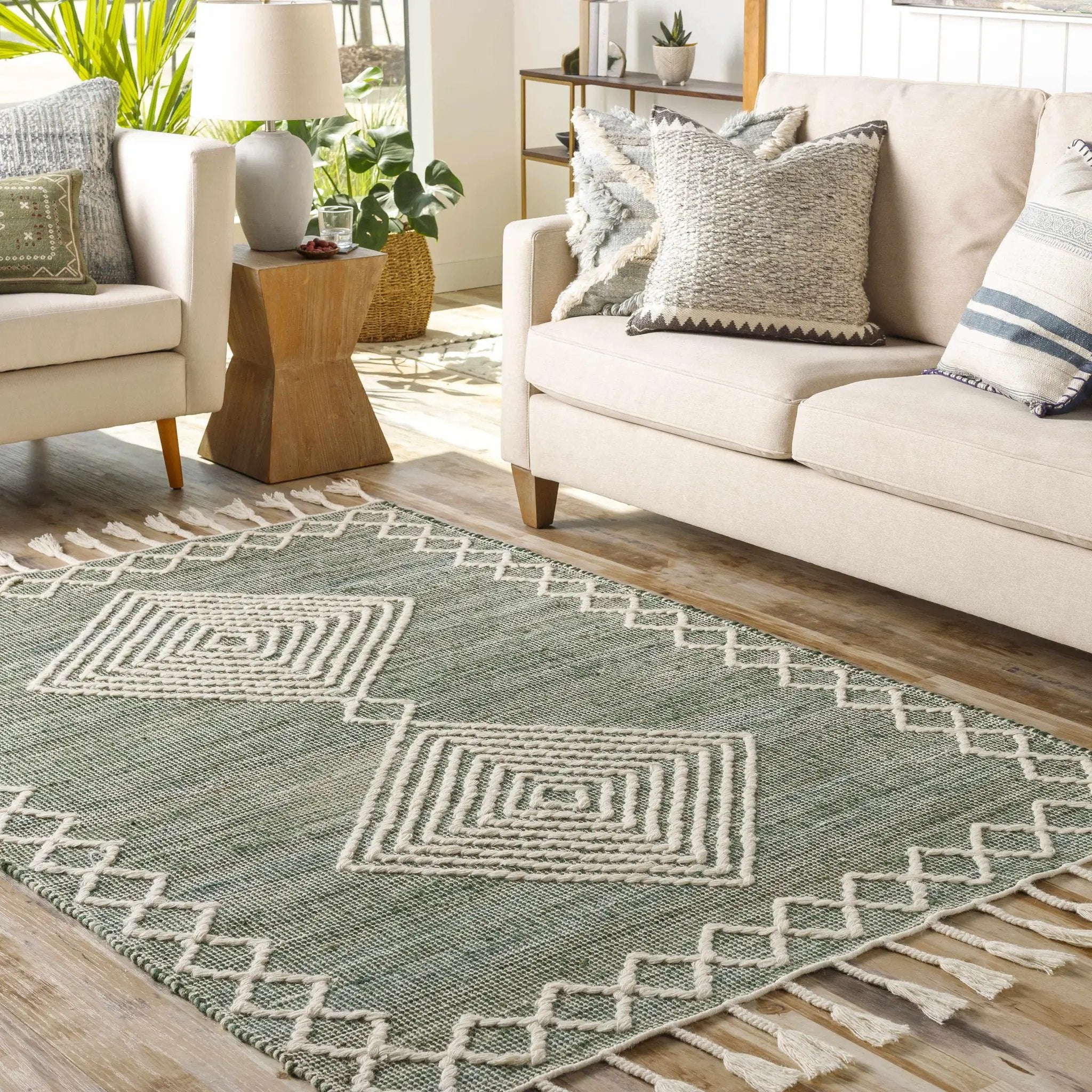 Guiuan Tasseled Jute&Wool Rug - Clearance by Boutique Rugs