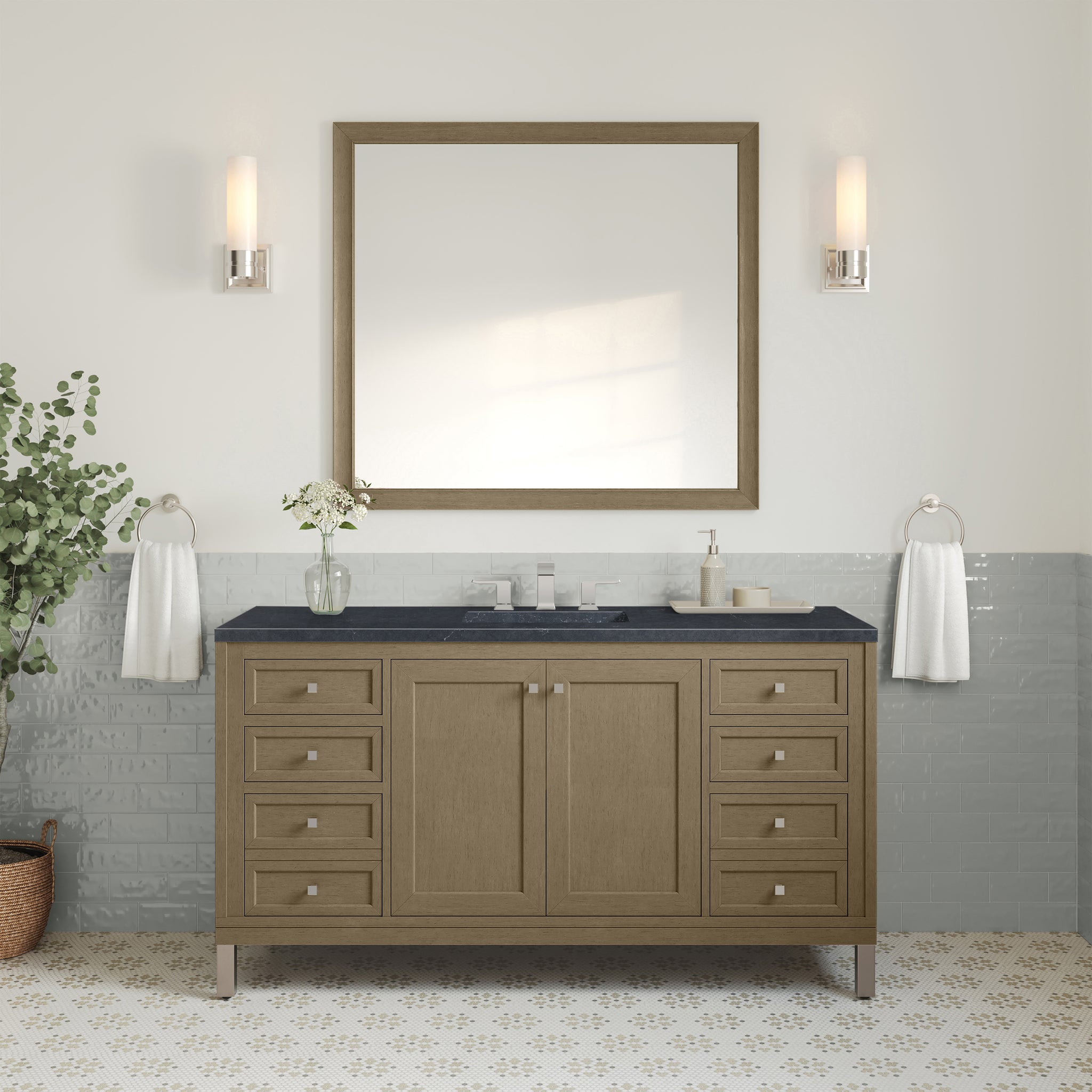 James Martin Chicago 60" Single Bathroom Vanity, Walnut Whisper by James Martin