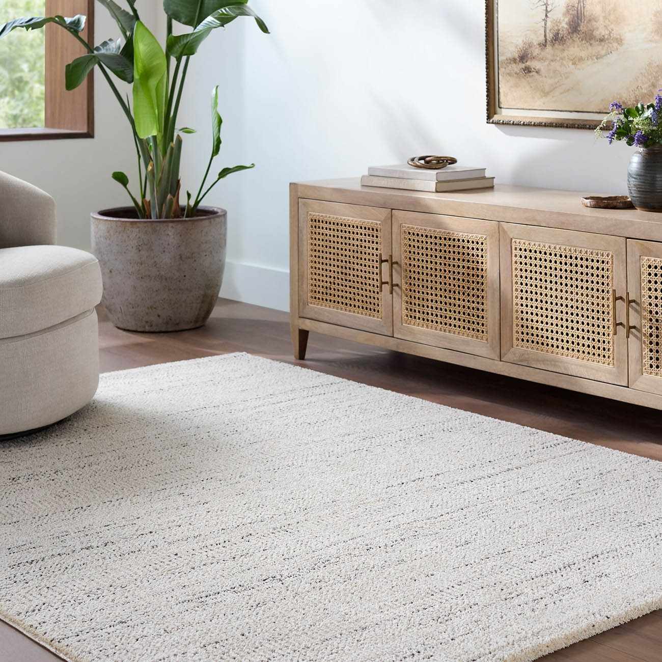 Sezja Beige Luxe Area Rug by Boutique Rugs