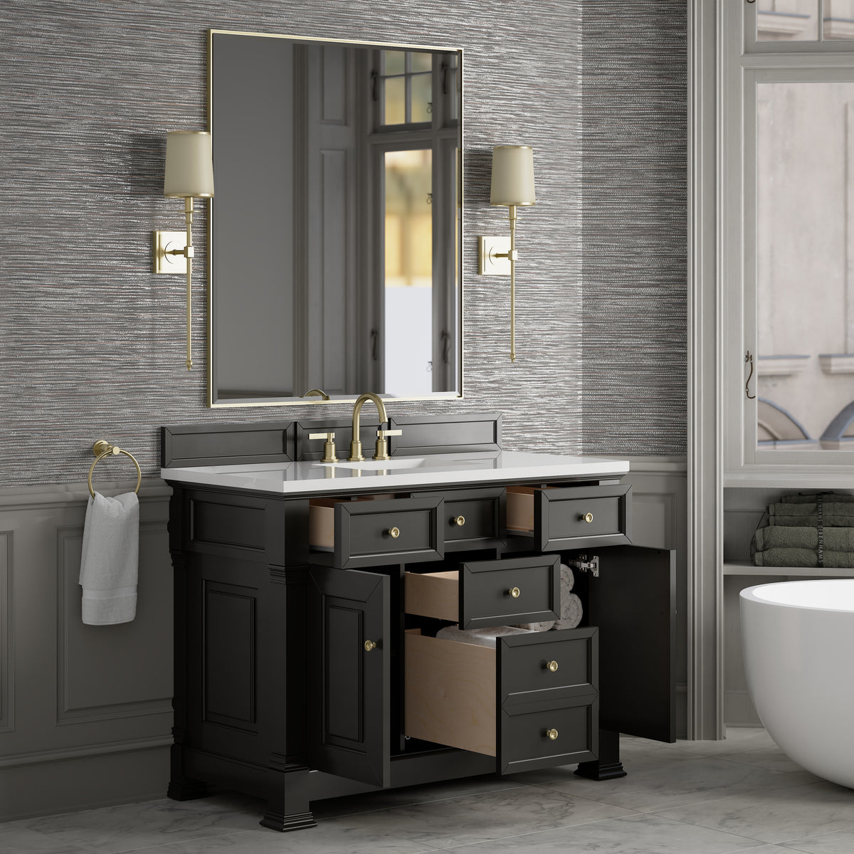 James Martin Brookfield 48" Single Bathroom Vanity, Black Onyx, view 28