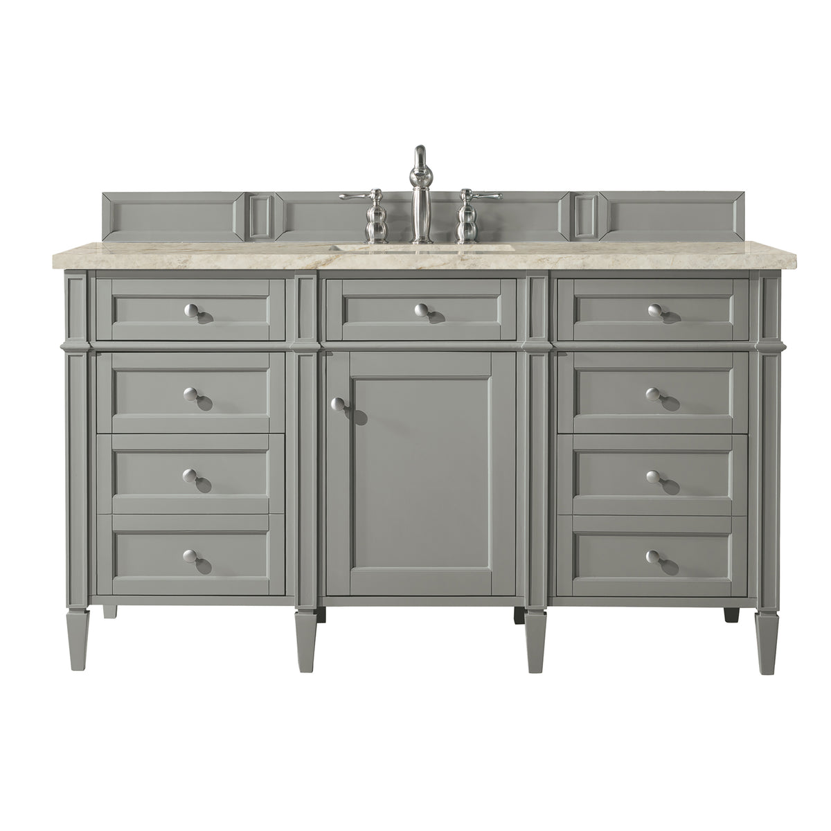 James Martin Brittany 60" Single Bathroom Vanity, Urban Gray with Tajnar (FreePower) countertop