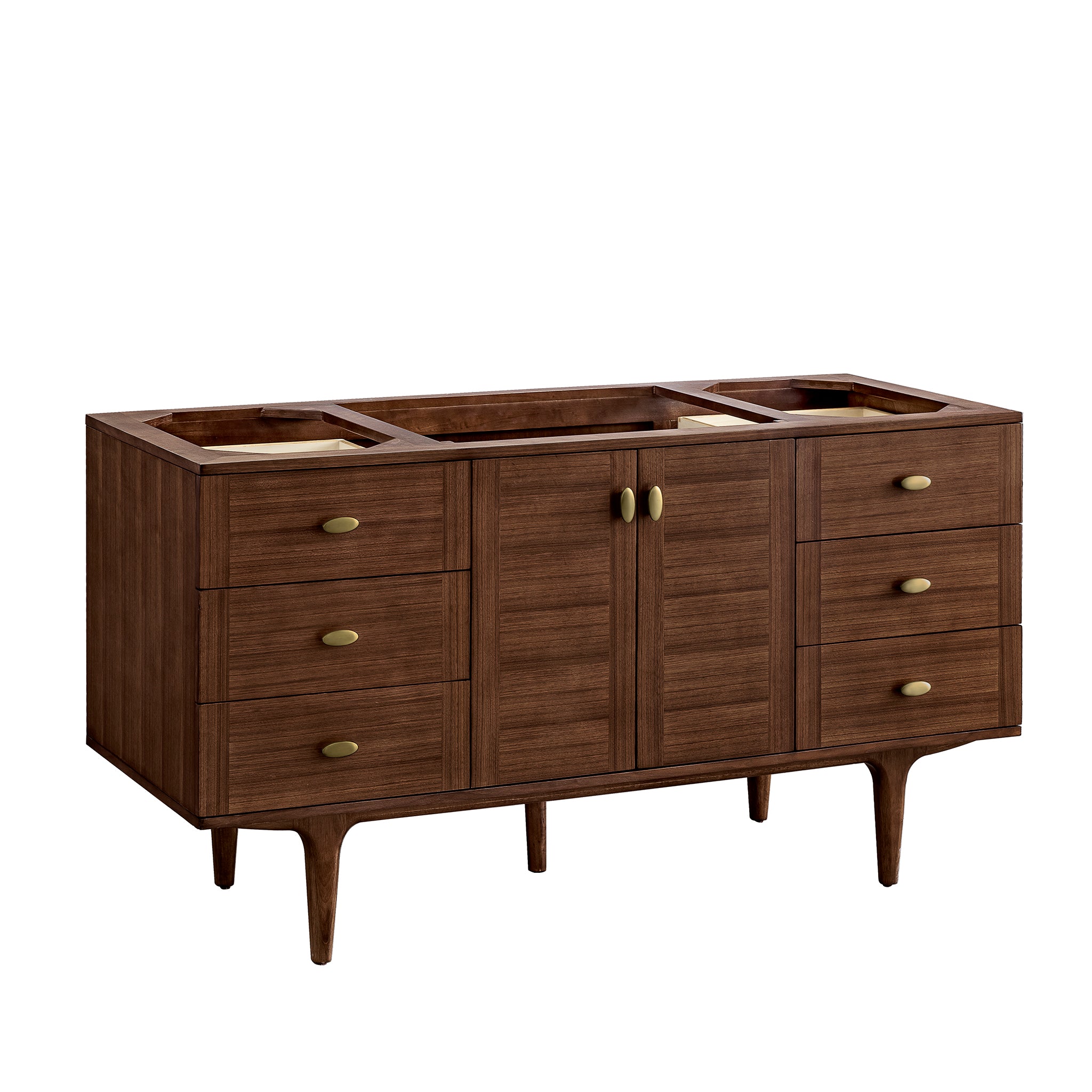 James Martin Amberly 60" Dual Mount Single Bathroom Vanity, Mid-Century Walnut by James Martin