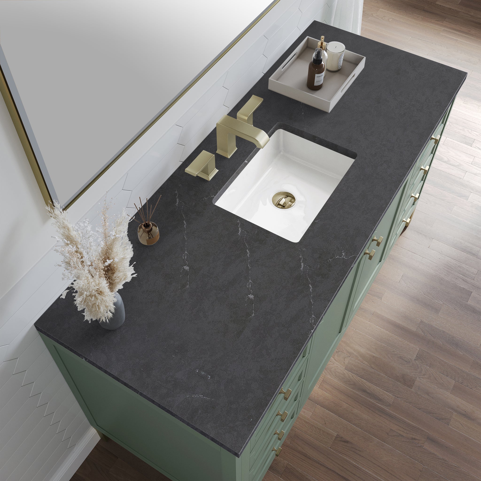 James Martin Chicago 60" Single Bathroom Vanity, Smokey Celadon, view 34
