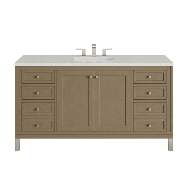 James Martin Chicago 60" Single Bathroom Vanity, Walnut Whisper