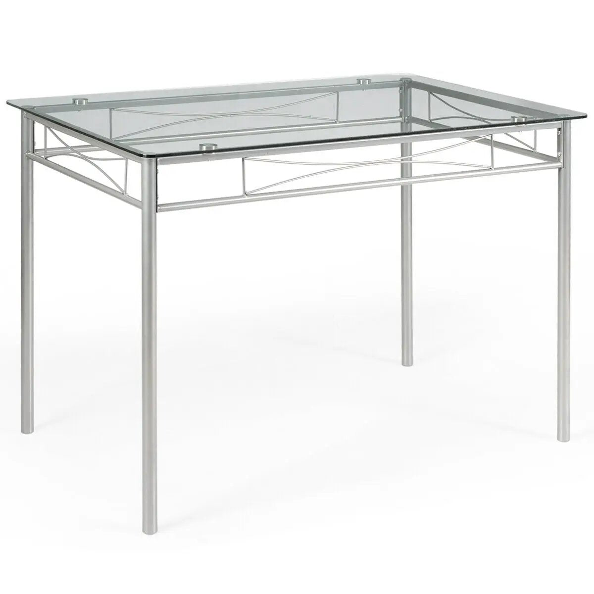 5 Pieces Dining Set Glass Table and 4 Chairs by DirectDeals