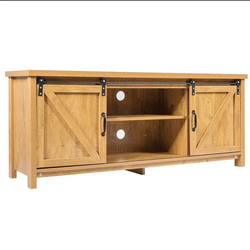 TV Stand Media Center Console Cabinet with Sliding Barn Door by DirectDeals