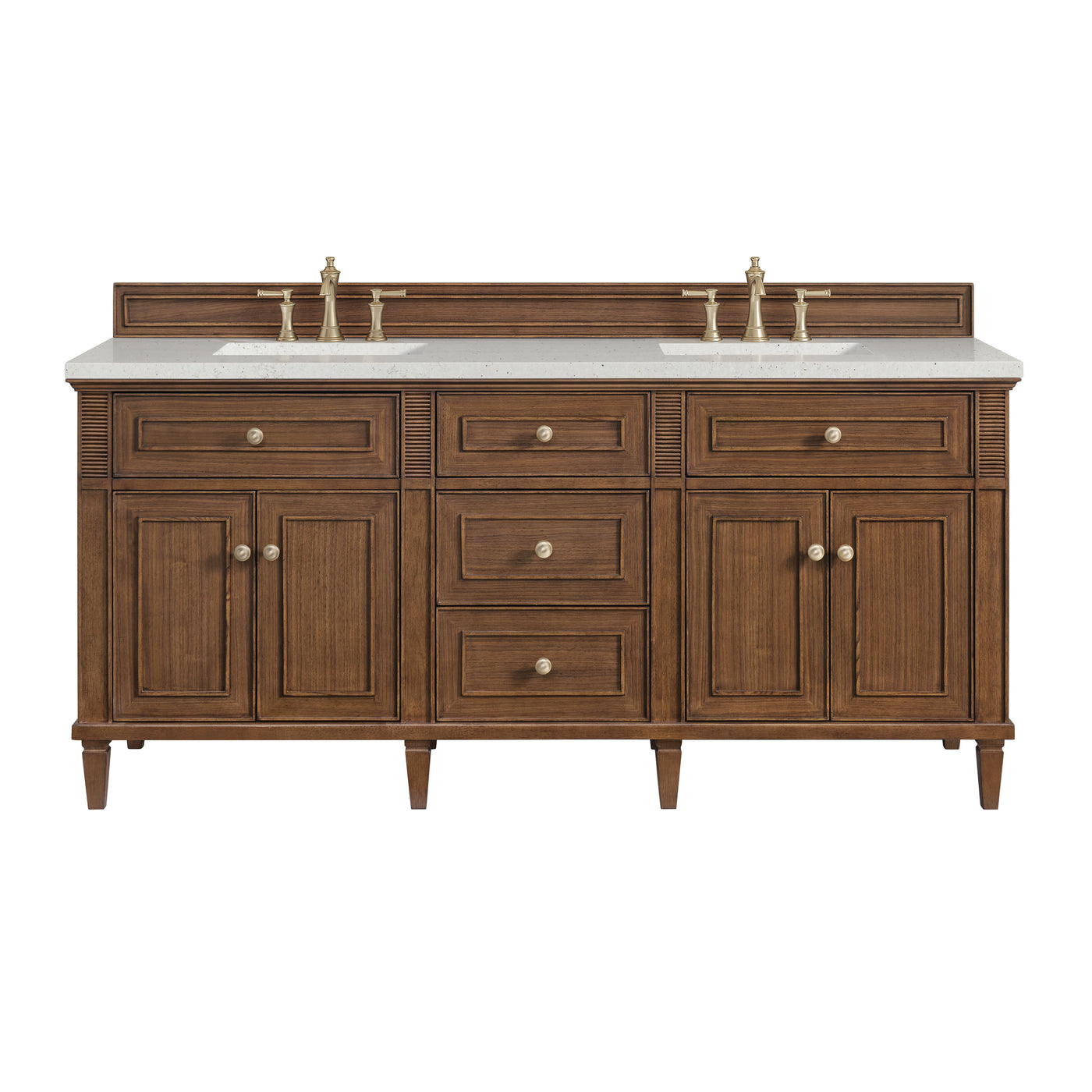 James Martin Lorelai 72" Double Bathroom Vanity, Mid-Century Walnut by James Martin