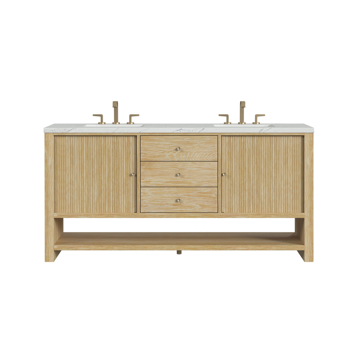 James Martin Marigot 72" Double Bathroom Vanity, Sunwashed Oak by James Martin