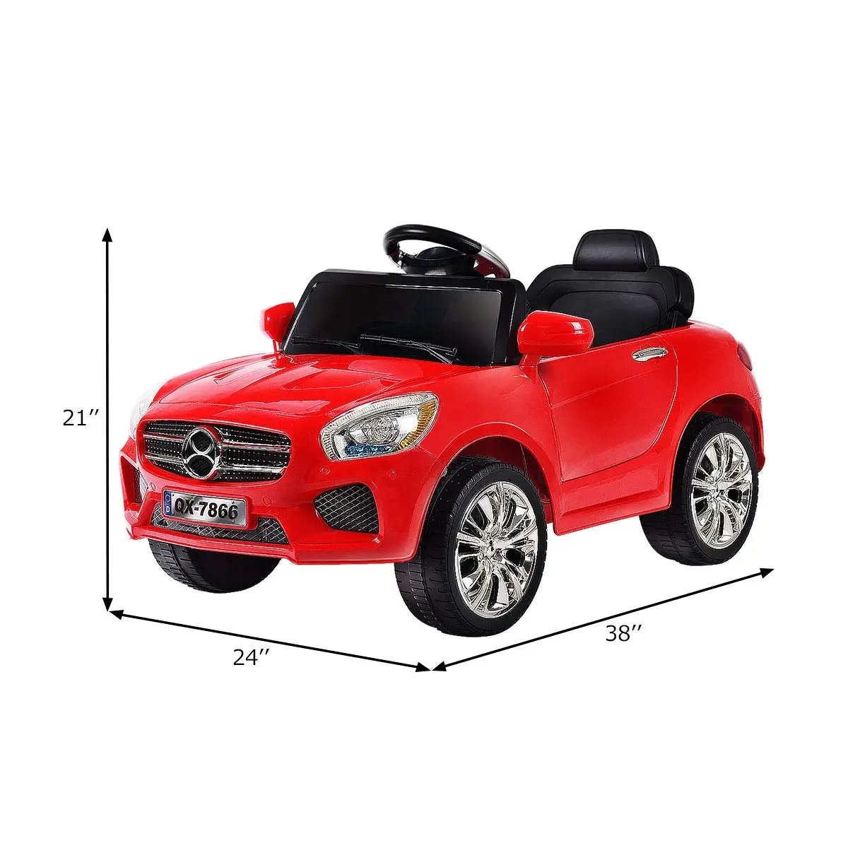6V Kids Remote Control Battery Powered LED Lights Riding Car-Red by DirectDeals