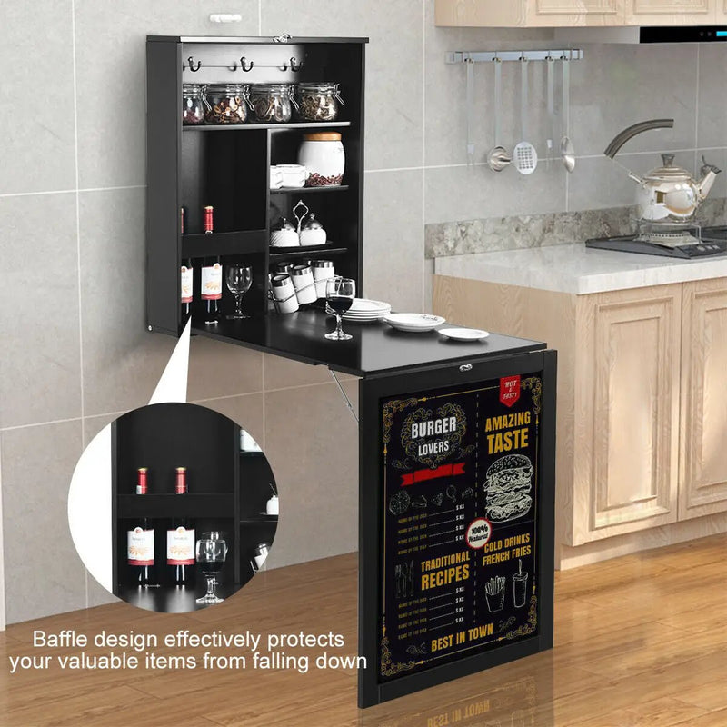 Convertible Wall Mounted Table with A Chalkboard by DirectDeals