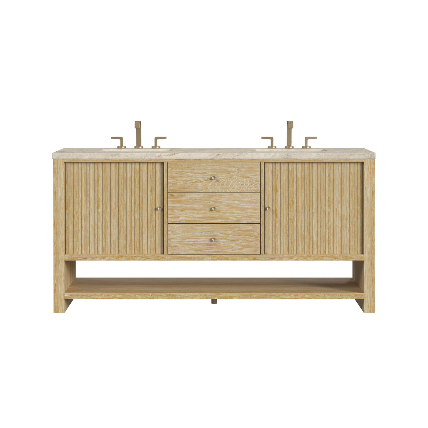 James Martin Marigot 72" Double Bathroom Vanity, Sunwashed Oak by James Martin