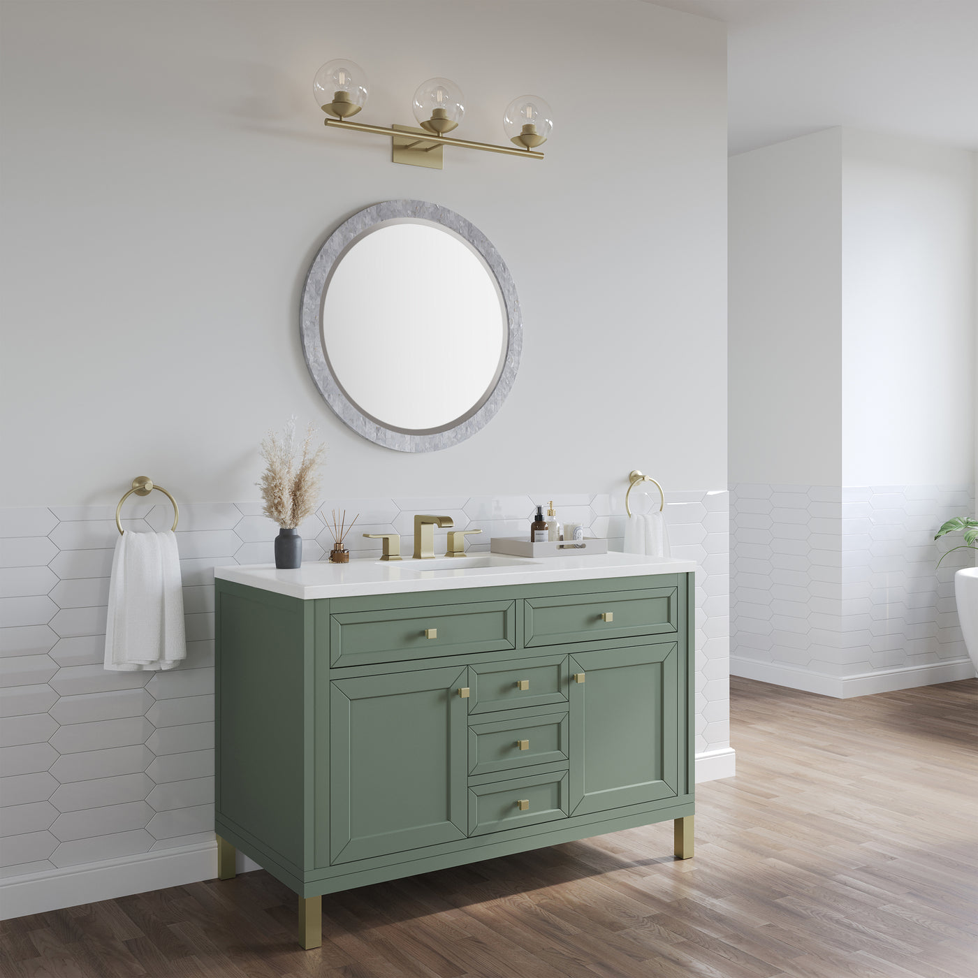 James Martin Chicago 48" Single Bathroom Vanity, Smokey Celadon by James Martin
