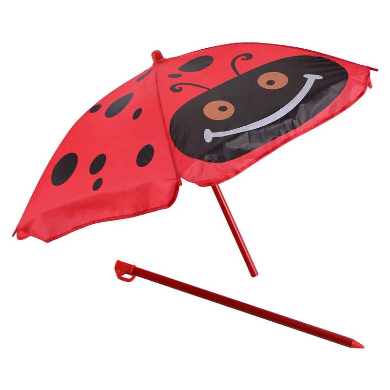 Kids Patio Folding Table and Chairs Set Beetle with Umbrella by DirectDeals