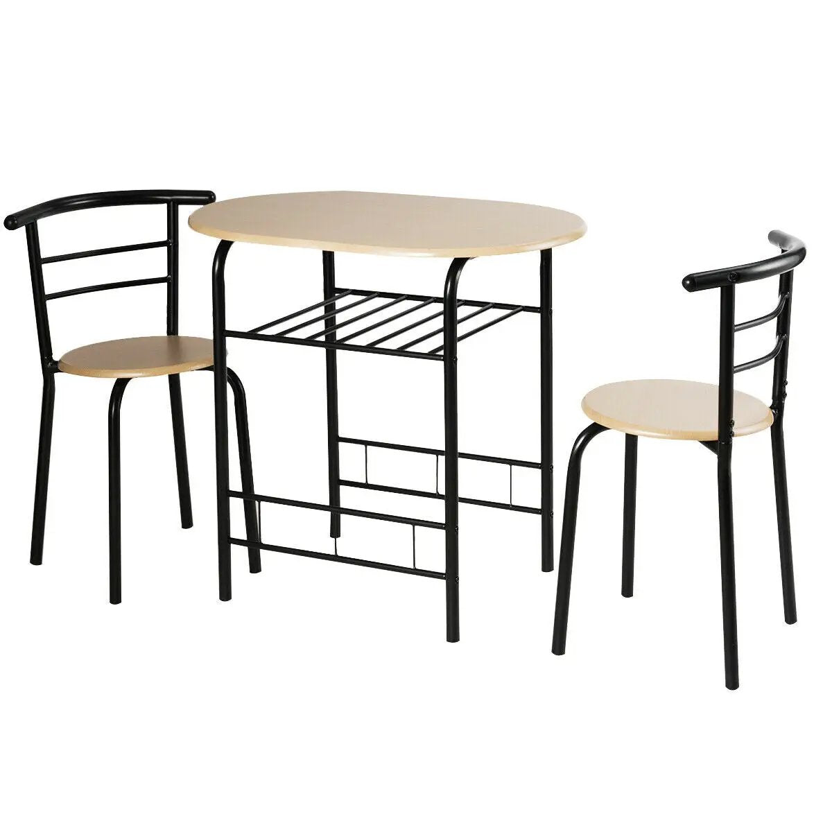 3 pcs Home Kitchen Bistro Pub Dining Table 2 Chairs Set by DirectDeals