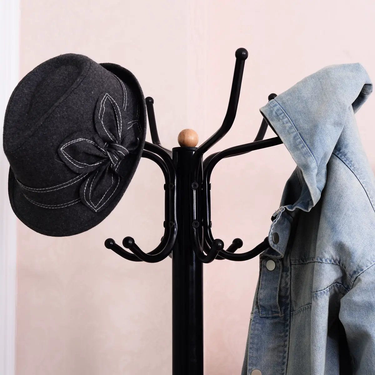 Vintage Metal Coat Hat Tree Stand Clothes Hanger by DirectDeals