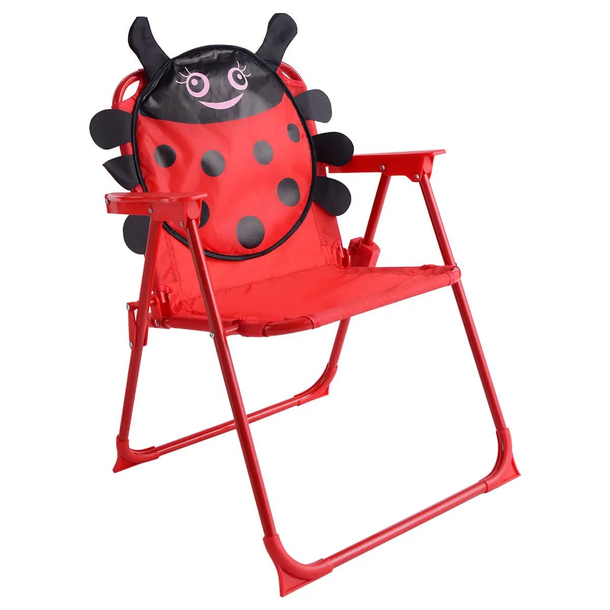 Kids Patio Folding Table and Chairs Set Beetle with Umbrella by DirectDeals