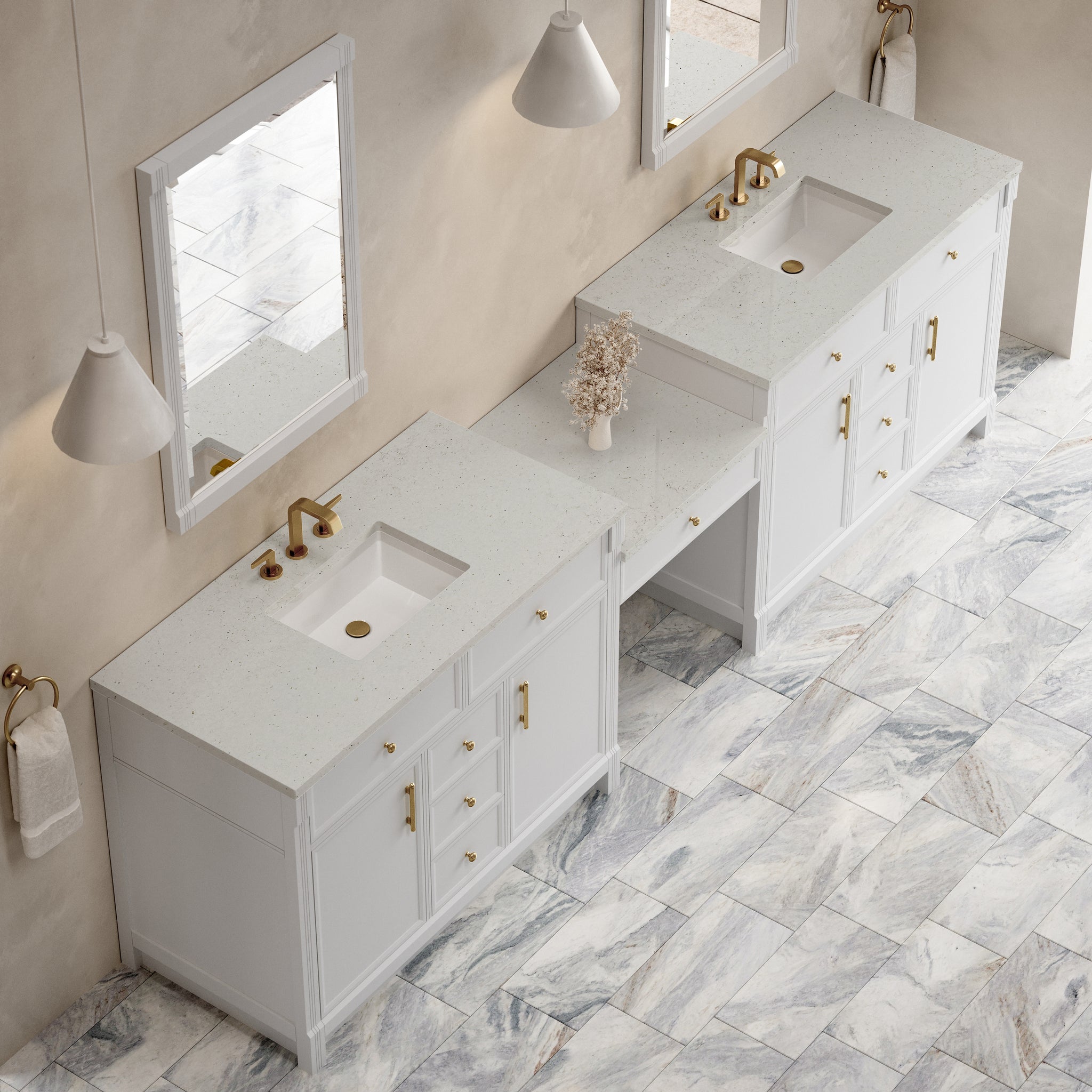 James Martin Bellshire 120" Double Bathroom Vanity, Bright White, view 28