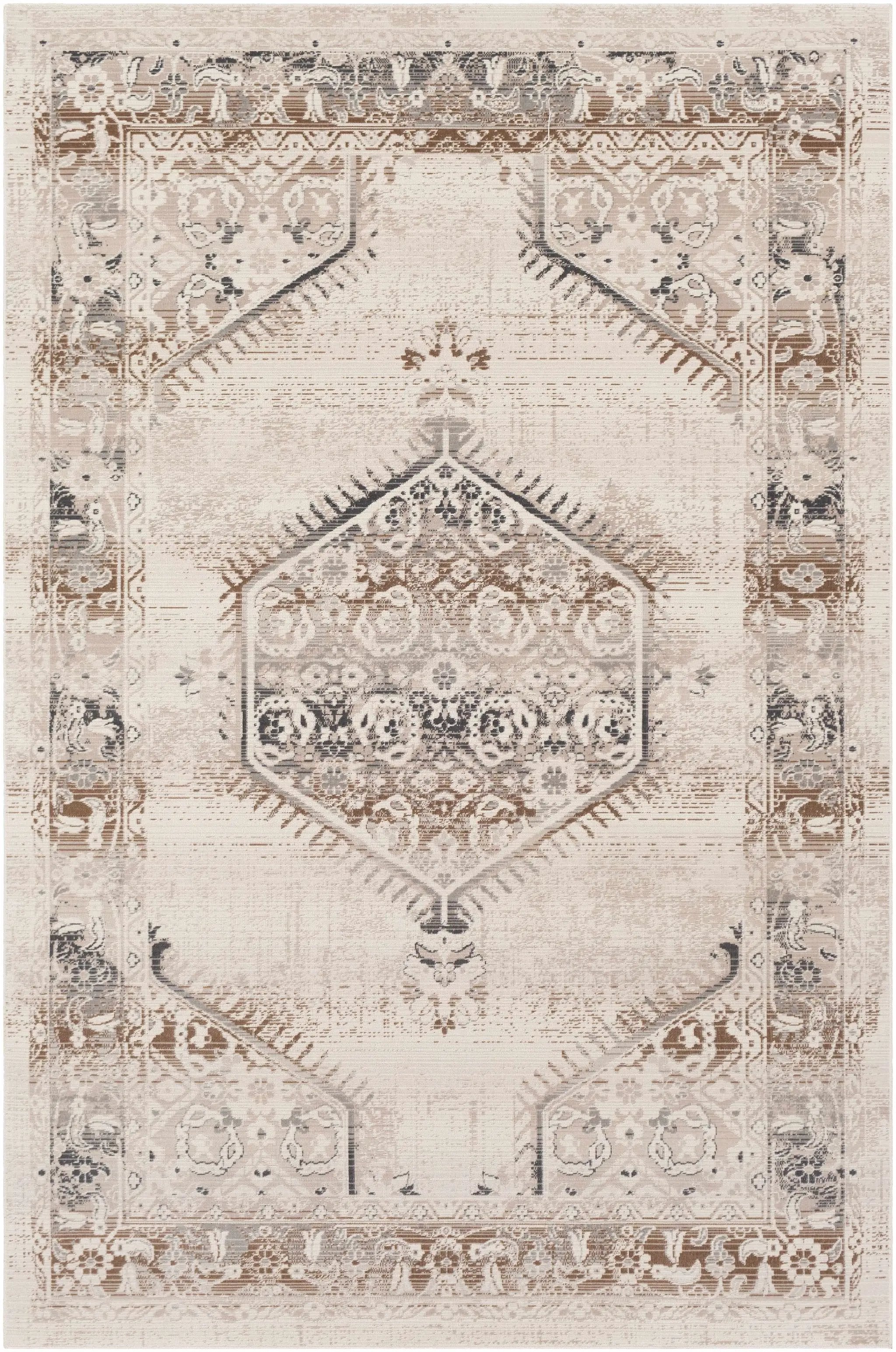 Hainesville White Medallion 10' Runner Rug - Clearance by Boutique Rugs
