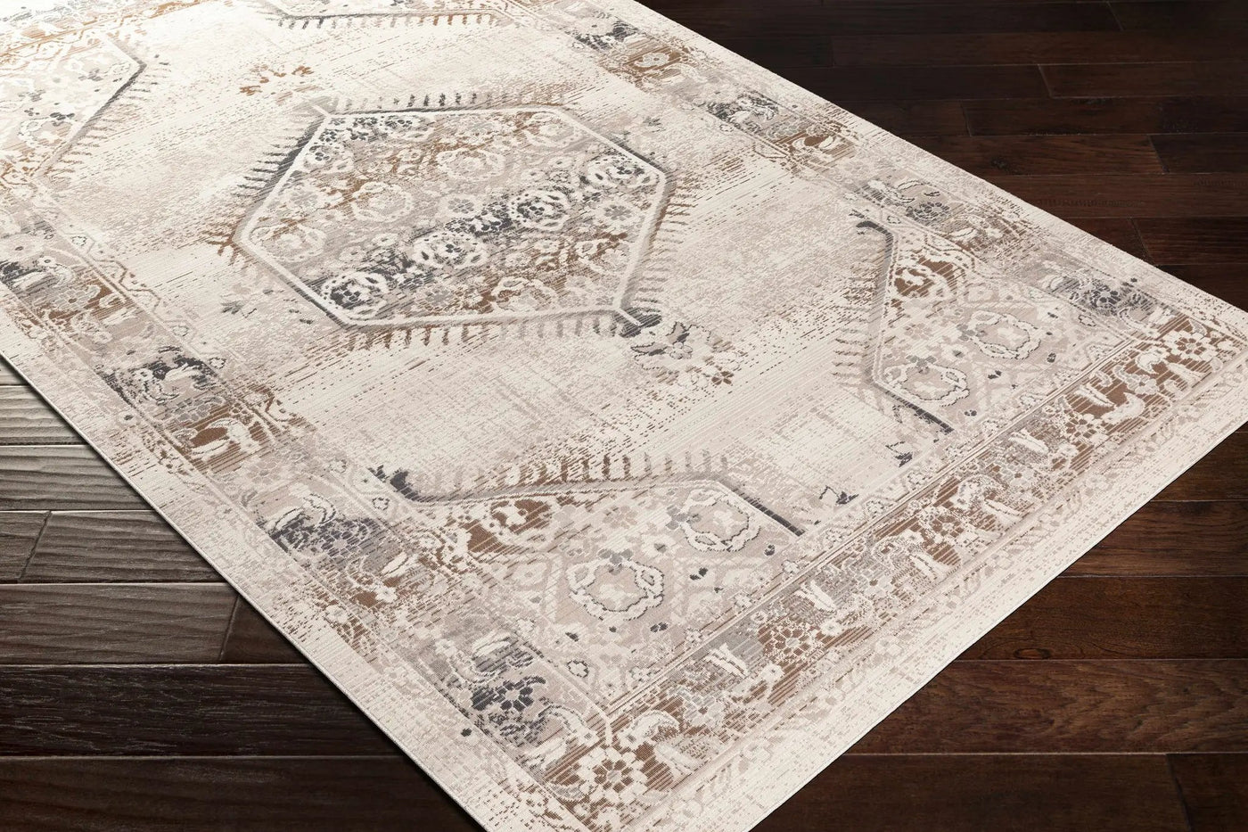 Hainesville White Medallion 10' Runner Rug - Clearance by Boutique Rugs