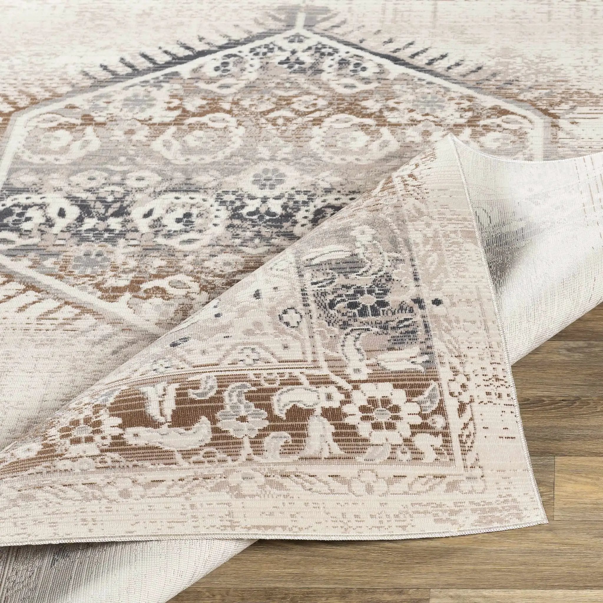 Hainesville White Medallion 10' Runner Rug - Clearance by Boutique Rugs