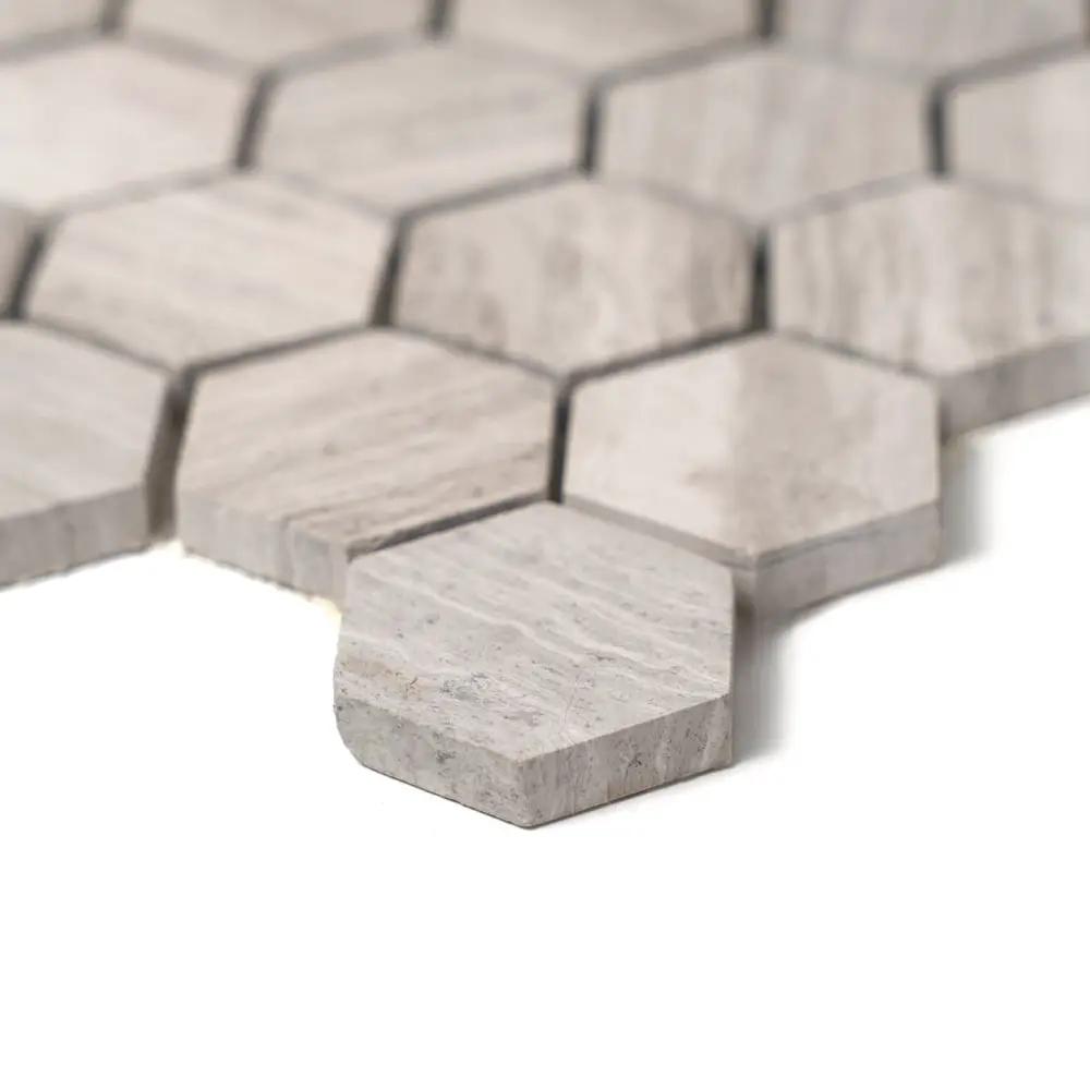 Haisa Light Honed Hexagon Marble Mosaics 12x12 by Stonetiledepot