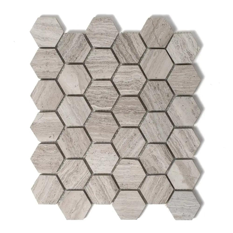 Haisa Light Honed Hexagon Marble Mosaics 12x12 by Stonetiledepot