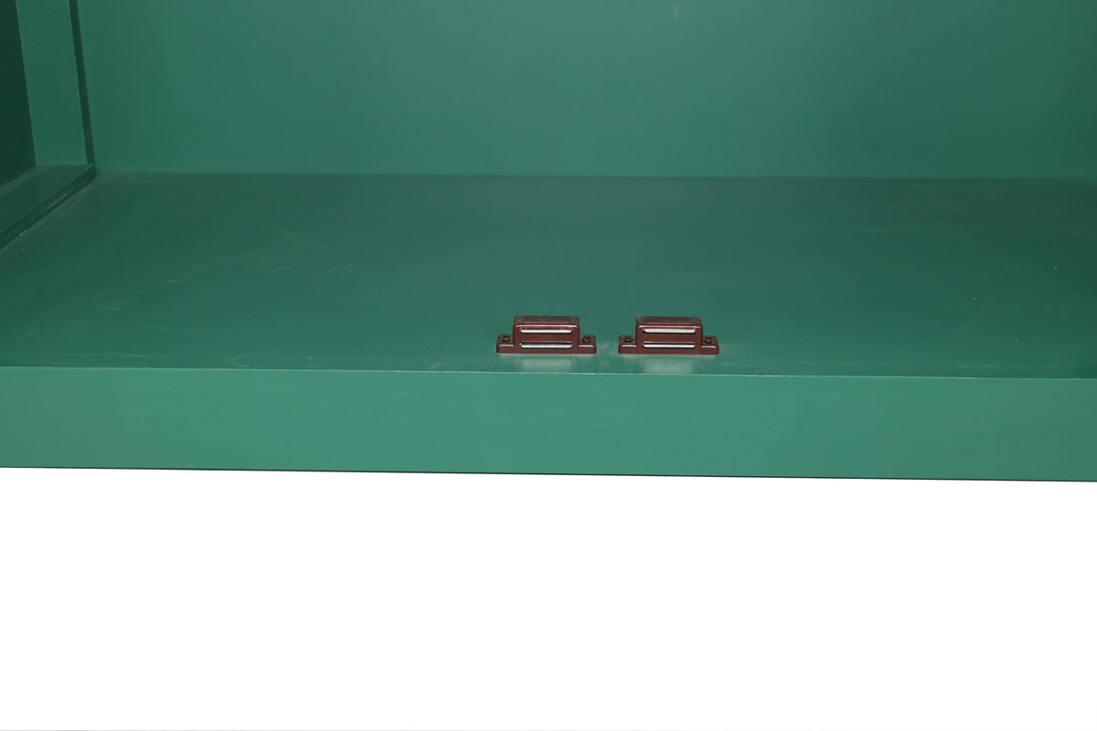 59in Green Accent Cabinet with 4 Doors - Mid Century Modern Buffet - Dark Green, photo 14 of 15