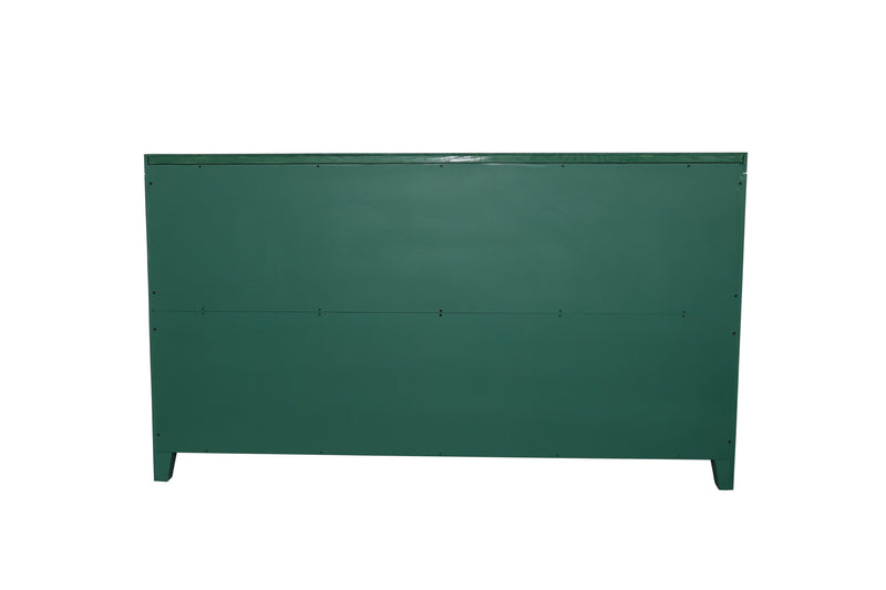 59in Green Accent Cabinet with 4 Doors - Mid Century Modern Buffet - Dark Green, photo 15 of 15