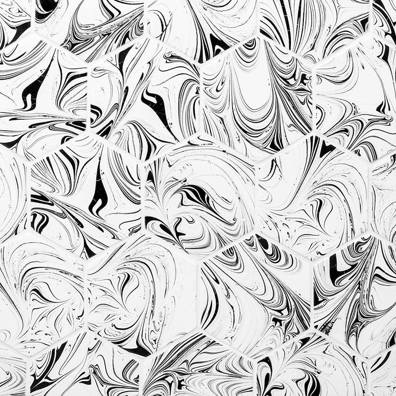 Haku Glossy Hexagon 5 Ceramic Tiles 5 Ceramic Glossy 6x6 Tiles