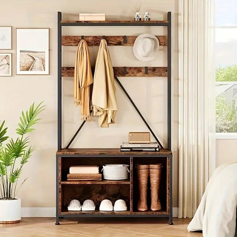 Hall Tree - Storage Wood Bench by House Of Avana