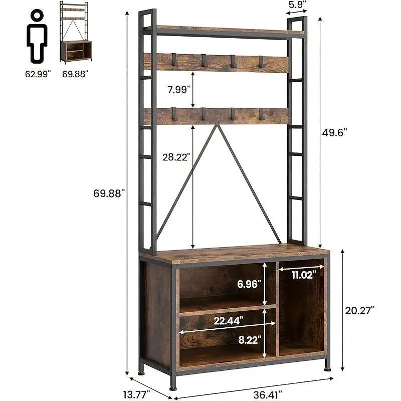 Hall Tree - Storage Wood Bench by House Of Avana