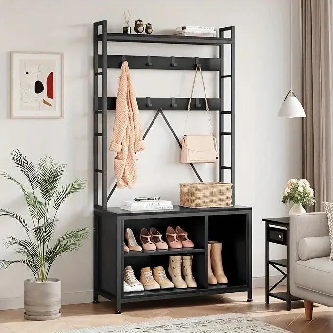 Hall Tree - Storage Wooden Bench by House Of Avana