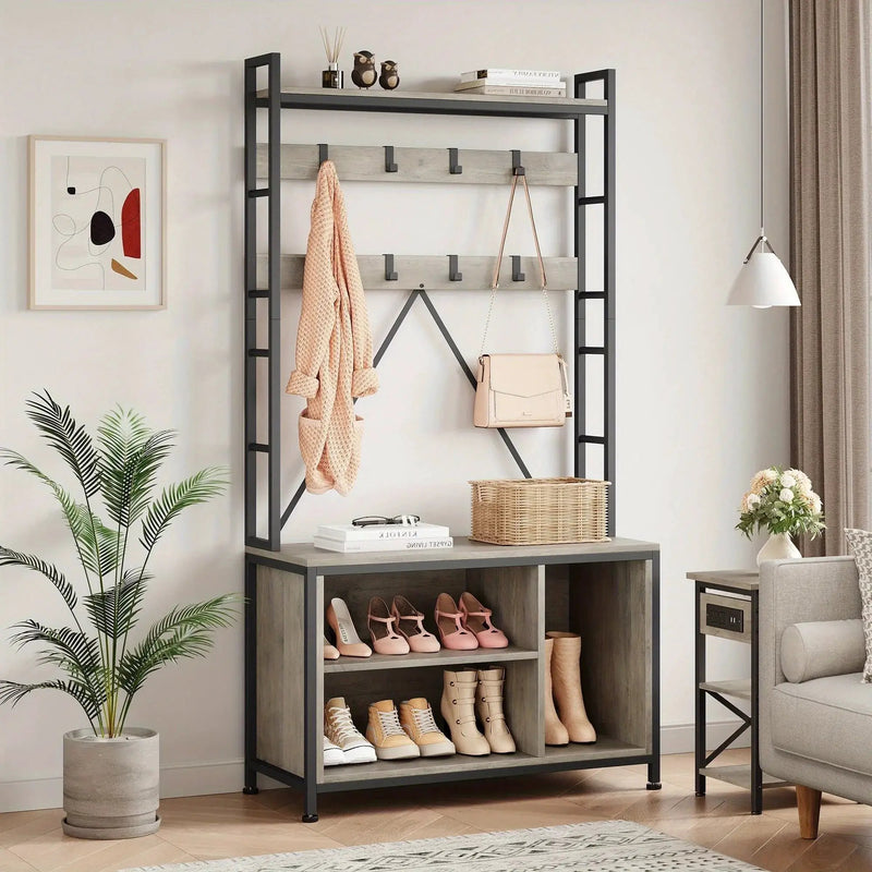 Hall Tree - Storage Wooden Bench by House Of Avana