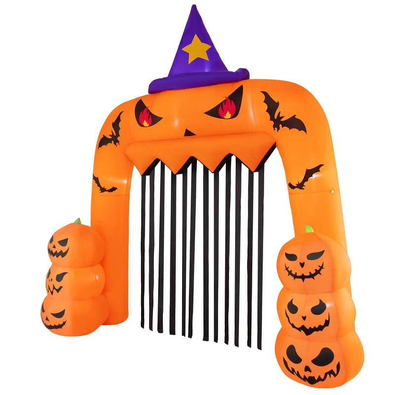 Halloween Inflatable Pumpkin Archway with Stakes and Water Bags by DirectDeals